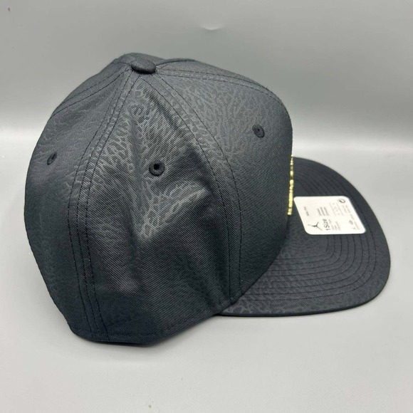 Air Jordan Hat Men Black Cement Elephant Metal Logo Jumpman Snap Back Cap